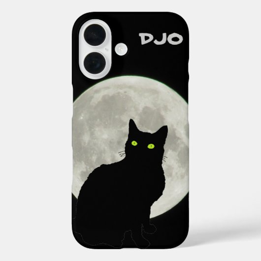 満月の黒猫が見上げる Case-Mate iPhoneケース (裏面)