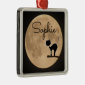 満月の黒猫に名前を贈る メタルオーナメント (右)
