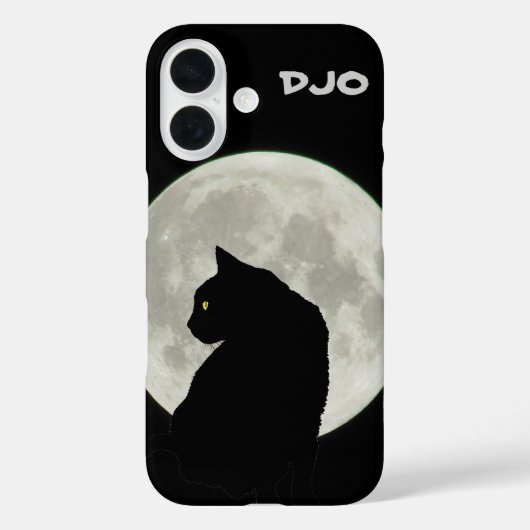 満月の黒猫の横顔 Case-Mate iPhoneケース (裏面)