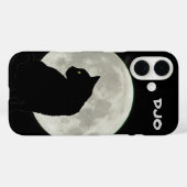 満月の黒猫の横顔 Case-Mate iPhoneケース (裏面 (横))