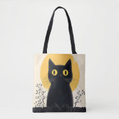 満月の黒猫 トートバッグ (正面)