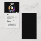 満月の黒色マゼンダエレガントン アドバイスカード (正面/裏面)