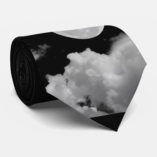 満月は白黒を曇らせます ネクタイ (ロール)