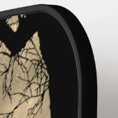 満月を描いた線路上の猫 ピックルボールラケット (左詳細)