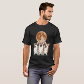 満月を眺めて遠吠えするコーギー Tシャツ (正面フル)