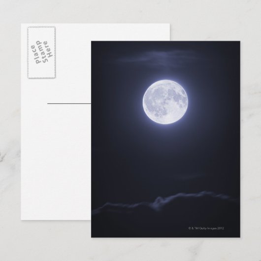 満月を覆う雲 ポストカード (正面/裏面)