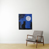 満月を見つめる猫 タペストリー (インサイチュ)