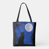 満月を見つめる猫 トートバッグ (裏面)