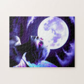 満月を見上げる美しい妖精 ジグソーパズル (横)