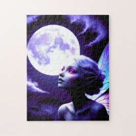 満月を見上げる美しい妖精 ジグソーパズル