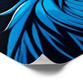 満月を迎えて泣く神秘的な青い狼 ポスター (角)