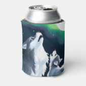 満月を迎えるかわいい狼とニワトリの吠え声 缶クーラー (缶裏面)