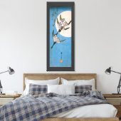 満月を飛んでいる横切る雁 キャンバスプリント (インサイチュ (寝室))