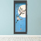 満月を飛んでいる横切る雁 キャンバスプリント (インサイチュ (ウッドフロア))