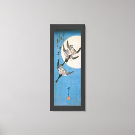 満月を飛んでいる横切る雁 キャンバスプリント