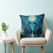 満月エレガント下の白鳥 クッション (椅子)