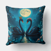 満月エレガント下の白鳥 クッション (裏面)