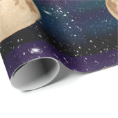 満月オン星空の夜手描き誕生日 ラッピングペーパー (ロールコーナー)