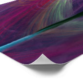 満月オーロラ海と山 ポスター (角)