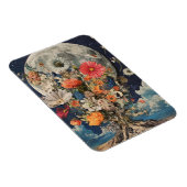 満月カラフル下の花 マグネット (右側)
