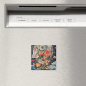 満月カラフル下の花 マグネット (インサイチュ (食洗機))