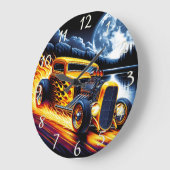 満月クラシックの下で走る改造 ラージ壁時計 (傾斜)