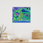 満月サーレアリスマーメイドファンタジーの夢 ポスター (キッチン)