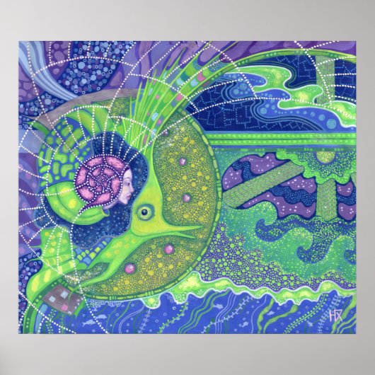 満月サーレアリスマーメイドファンタジーの夢 ポスター (正面)