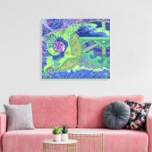 満月サーレアルアートマーメイドファンタジーの夢 キャンバスプリント (インサイチュ (リビング))