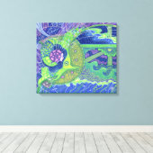 満月サーレアルアートマーメイドファンタジーの夢 キャンバスプリント (インサイチュ (ウッドフロア))