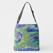 満月サーレアルアートマーメイドファンタジーの夢 クロスボディバッグ (裏面)