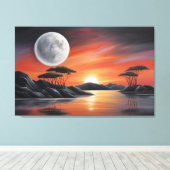 満月センセット キャンバスプリント (インサイチュ (ウッドフロア))