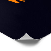 満月ハロウィーンを持つ猫 ポスター (角)