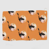 満月パターンを持つ飛んでいるな魔法使い ゴルフタオル (横)