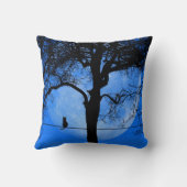 満月ブルーの針金に猫|過去記事 クッション (裏面)