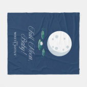 満月ベビー! – 白蓮 フリースブランケット (正面(横))