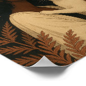 満月ポスター白猫の黒人女性 ポスター (角)