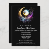 満月マゼンタ黒星星月夜 招待状 (正面/裏面)