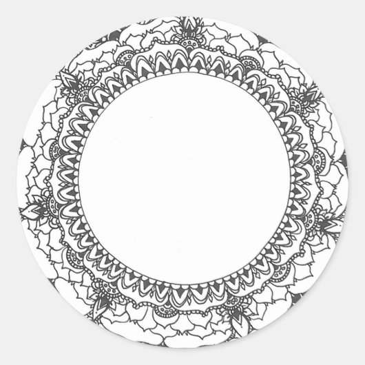 満月マンダラステッカー ラウンドシール (正面)