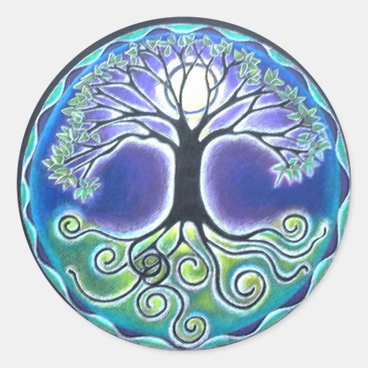 満月マンダラステッカー ラウンドシール (正面)