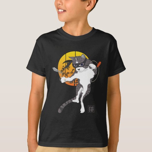 満月ミッション：ネコ忍者Tシャツ Tシャツ (正面)