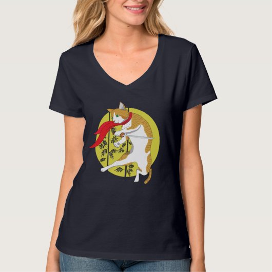 満月ミッション：ネコ忍者Tシャツ Tシャツ (正面)