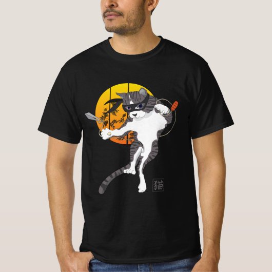 満月ミッション:ネコ忍者Tシャツ Tシャツ (正面)
