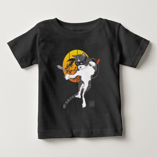 満月ミッション：猫忍者 ベビーTシャツ (正面)