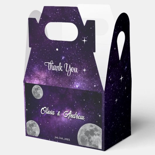満月モダン星空の夜結婚ありがとう フェイバーボックス (オープン)