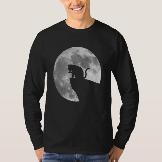 満月ルナ猫 Tシャツ (正面)