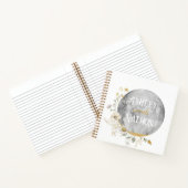 満月ワイルドフラワー金ゴールド水色結婚の ノートブック (内部)