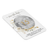 満月ワイルドフラワー金ゴールド水色結婚の マグネット (右側)