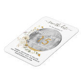 満月ワイルドフラワー金ゴールド水色結婚の マグネット (左側)