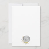 満月ワイルドフラワー金ゴールド水色 招待状 (裏面)